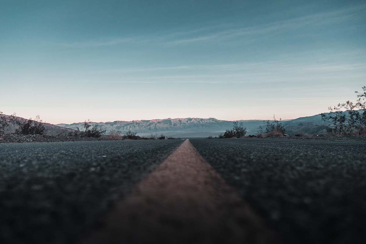 death valley empty concrete road united states